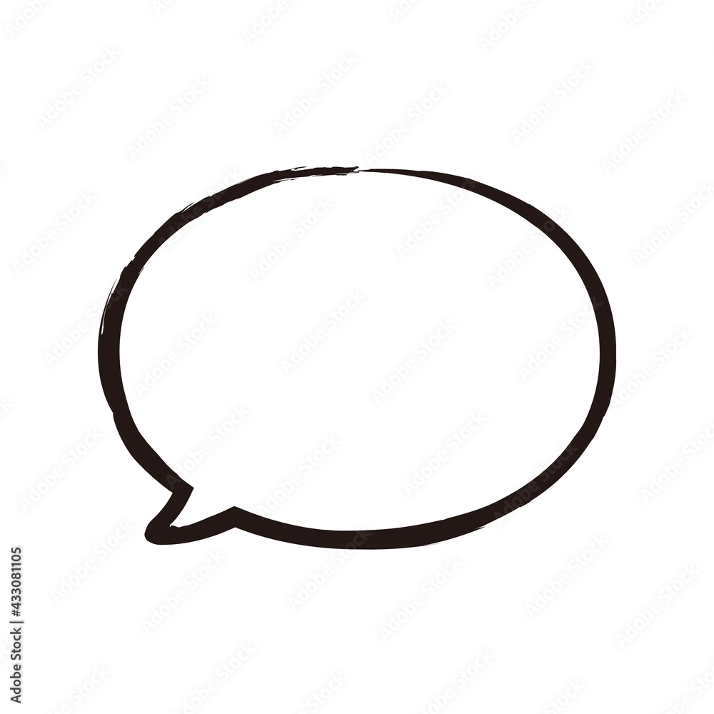 吹き出しイラスト アイコン 手描き 筆ペン風 フレーム 枠 素材 デザイン Wall Mural Tuu Stock