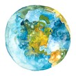 North America on the globe. Earth planet. Watercolor.