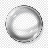 Fototapeta  - Big translucent gray sphere with glares and shadows on transparent background. Transparency only in vector format