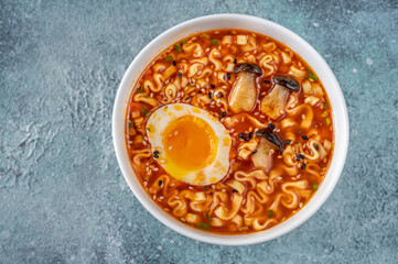 Canvas Print - Bowl of Ramen: top view