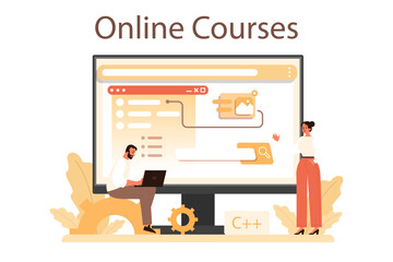 Poster - website development online service or platform. support and development