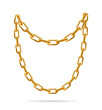 Realistic Detailed 3d Gold Chain Set. Vector