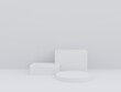 © Tilra - Scene with podium for mock up presentation in white color and minimalism style with copy space, 3d render abstract background