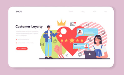 Customer loyalty web banner or landing page. Marketing program