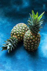  Ripe pineapple on color  background