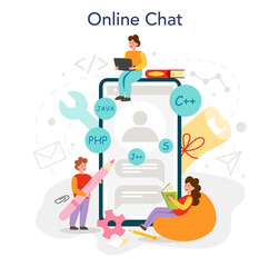 Wall Mural - programming online service or platform. it education