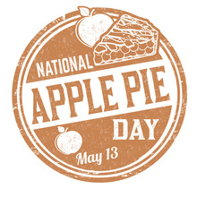 National Apple Pie Day Grunge Rubber Stamp