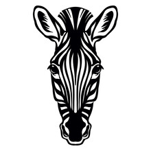 Vector Head Of Mascot Zebra Head Isolated On White