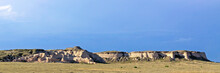 Panoramic Photo Of The Pawnee Buttes In Pawnee National Grassland, Great Plains Of Colorado