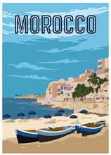 Morocco Vintage Vacation Poster Design, Perfect For Tshirt Design And Merchandise