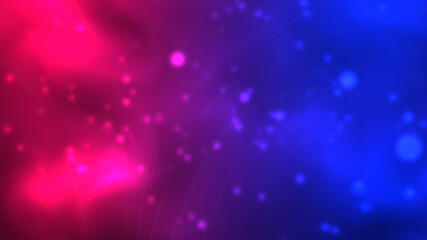 Wall Mural - red and blue space floating particles background with white lines