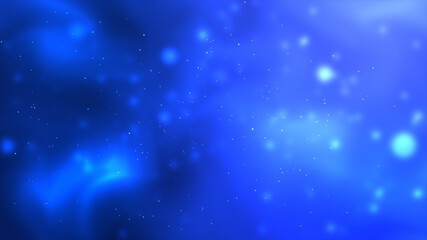 Wall Mural - Blue space floating particles background with white lines