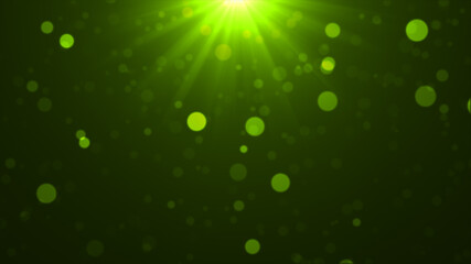 Wall Mural - green falling glowing particles background