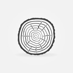 Wall Mural - Tree Rings on Saw Cut Tree Trunk vector concept icon