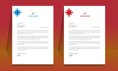 Wall Mural - letterhead format template, business style letterhead design template. company letterhead template d