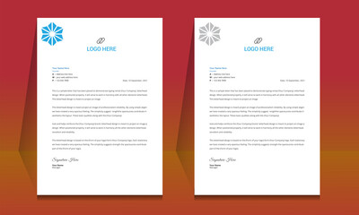 Wall Mural - letterhead format template, business style letterhead design template. company letterhead template d