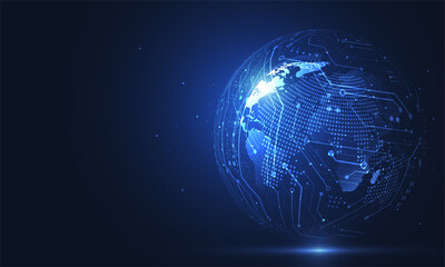 Global network connection. World map point and line composition concept of global business. Vector Illustration