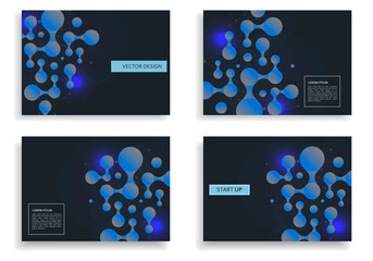 Poster - Vector collection for concept design. Connect circles background design. Abstract circle geometric shape