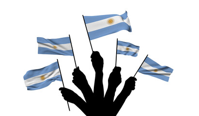 Wall Mural - Argentina national flag being waved. 3D Rendering