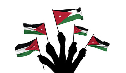 Wall Mural - Jordan national flag being waved. 3D Rendering