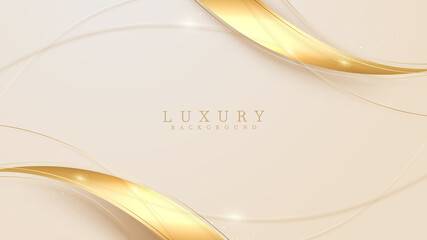 Wall Mural - luxury light yellow pastel abstract background with golden lines sparkle. illustration from vector a