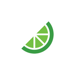 Sticker - lime flat vector icon