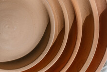Abstract Background And Texture Of Terracotta Plates.