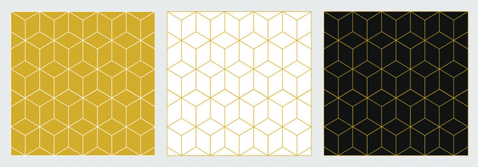 Seamless pattern abstract geometry backdrop background with elegant golden vector golden lines. Vector illustration