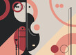 Banner template with trumpet and violin. Flyer design for concert of classical music.