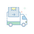 Shipping Van Vector Filled Outline icon. EPS 10 file