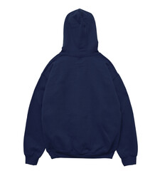Wall Mural - blank hoodie sweatshirt color navy back view on white background