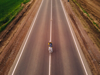 Canvas Print - Cyclist on the road. Active lifestyle