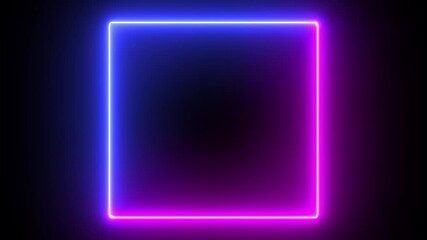 Canvas Print - neon glow color flowing square background