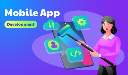 mobile app development concept illustration
