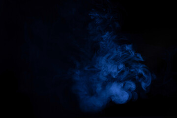 Blue and pink steam on a black background.