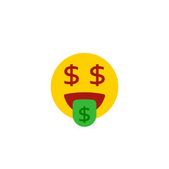 Wall Mural - Money emoji icon. Clipart image isolated on white background