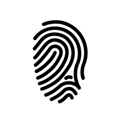Canvas Print - simple fingerprint line icon. clipart image isolated on white background