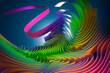 © Rana Dias/Caia Image - Digitally generated image multicolor wavy ribbon pattern