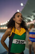 © Trevor Adeline/Caia Image - Determined track and field athlete preparing for competition