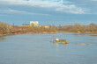 The technical fleet is carrying out work on cleaning the bottom in the water area of the Kuban River