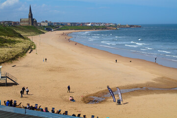 Tynemouth beach with buildings