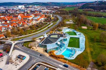 Wall Mural - Bad Neustadt an der Saale aus der Luft | Hochauflösende Luftbilder von Bad Neustadt an der Saale in Thüringen