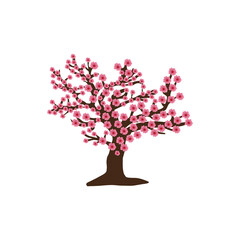 Isolated sakura icon Japanese tree