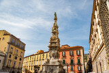Fototapeta Paryż - Guglia Dell Immacolata baroque obelisk at the Piazza Del Gesu in historic center of Naples, Italy