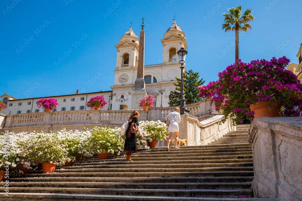 piazza-di-spagna-rome-in-a-spring-morning-with-two-tourists-the