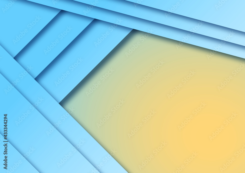 Nowoczesne abstrakcyjne tło w niebieskich i żółtych odcieniach do projektowania grafiki, tekstu i wiadomości. Gradientowe tło dla produktów technologicznych, biznesowych lub elektronicznych. - obrazy, fototapety, plakaty 