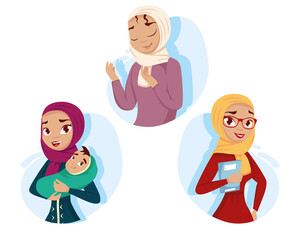 Sticker - women muslim characters