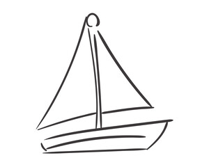 Poster - handrawn sailboat vehicle