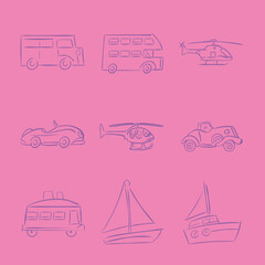 Poster - transportation icon set