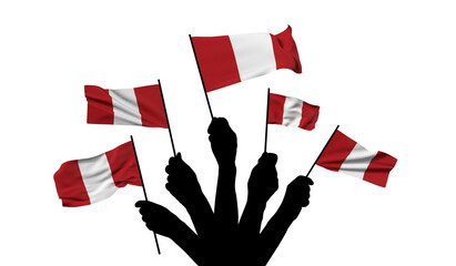 Wall Mural - Peru national flag being waved. 3D Rendering